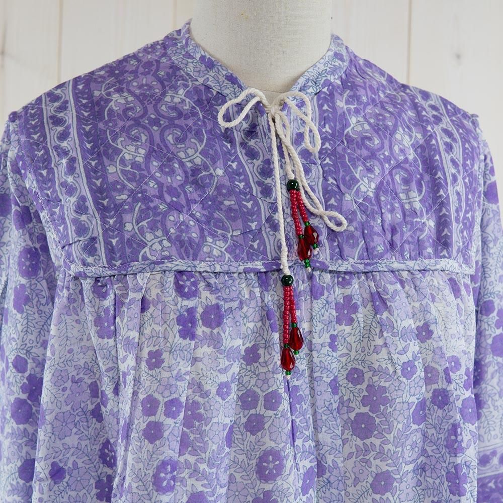 チュニックワンピース パープル Emerald Motel L S Tunicop Quilt 古着のネット通販サイト 古着屋グレープフルーツムーン Grapefruitmoon Onlineshop ヴィンテージアイテム レトロファッション