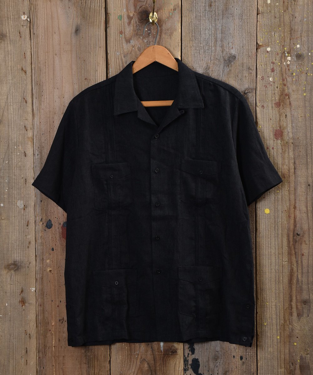 Cuba Shirt キューバシャツ 無地・ブラック - 古着のネット通販サイト