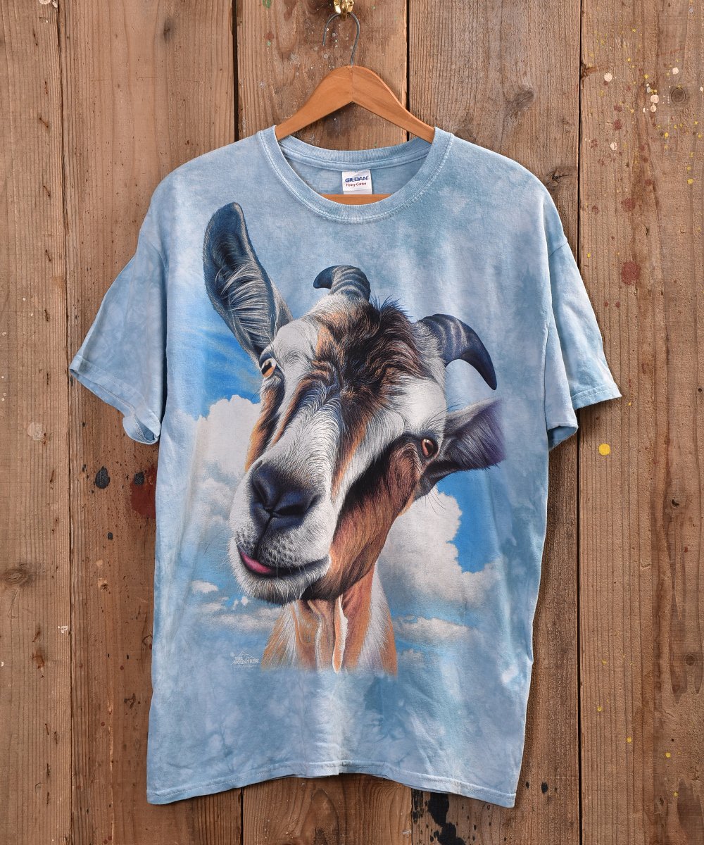  TieDye Goat Print T Shirt  ỳӥץT  ͥå  岰졼ץե롼 ࡼ