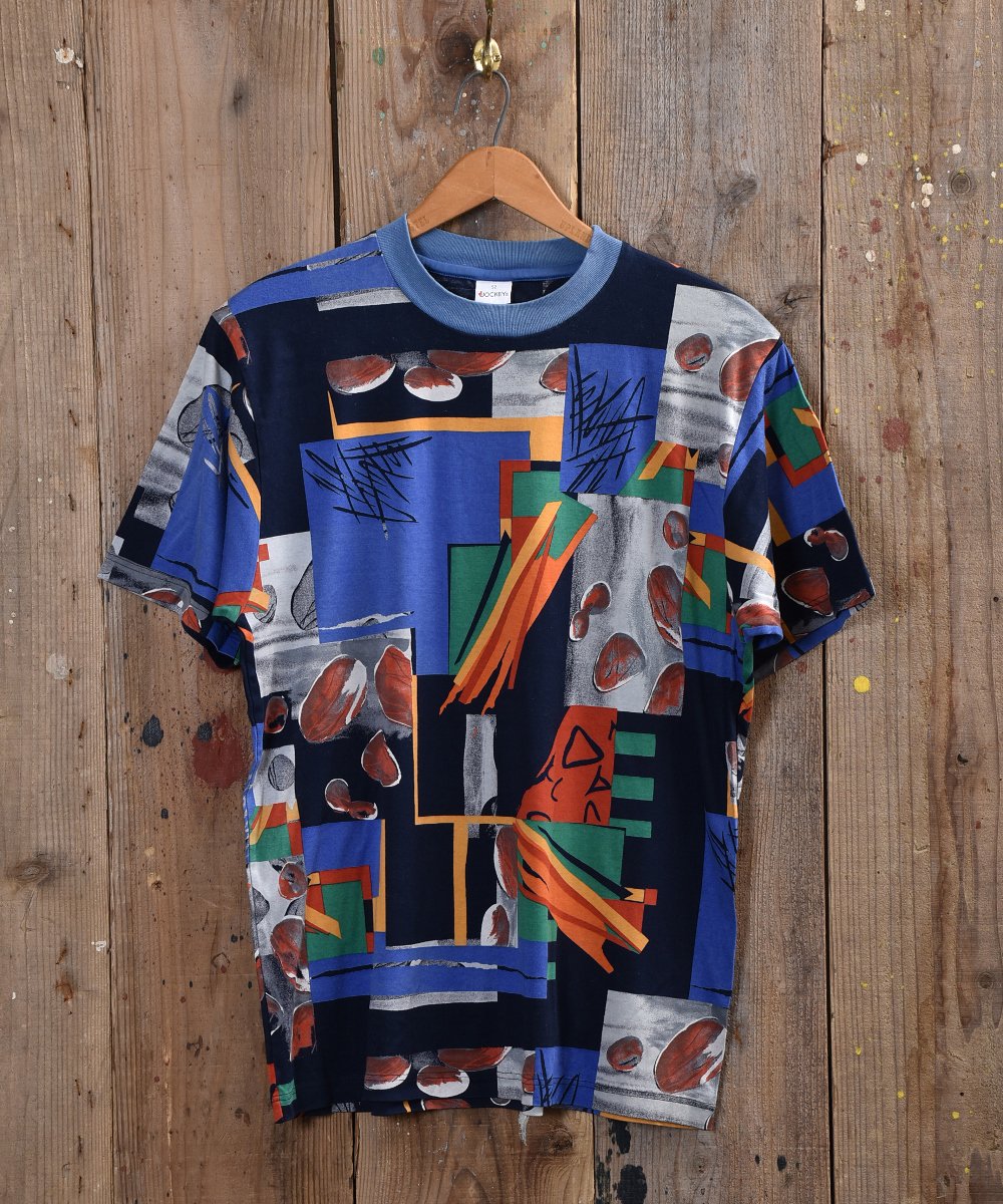  Crazy pattern Print T Shirt 쥤ѥT ֥롼  ͥå  岰졼ץե롼 ࡼ
