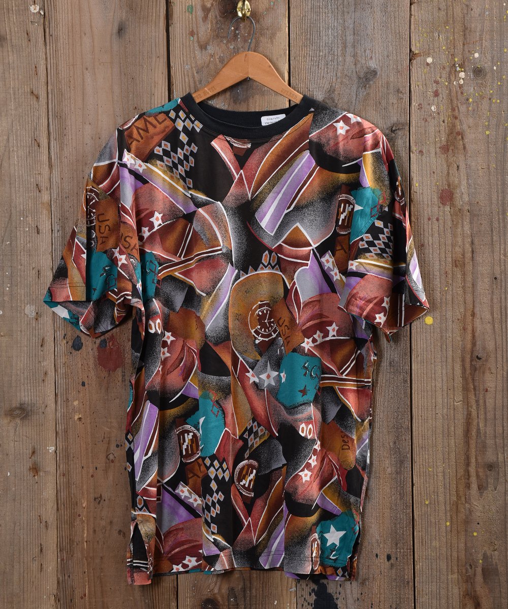  Crazy pattern Print T Shirt 쥤ѥT ֥饦  ͥå  岰졼ץե롼 ࡼ