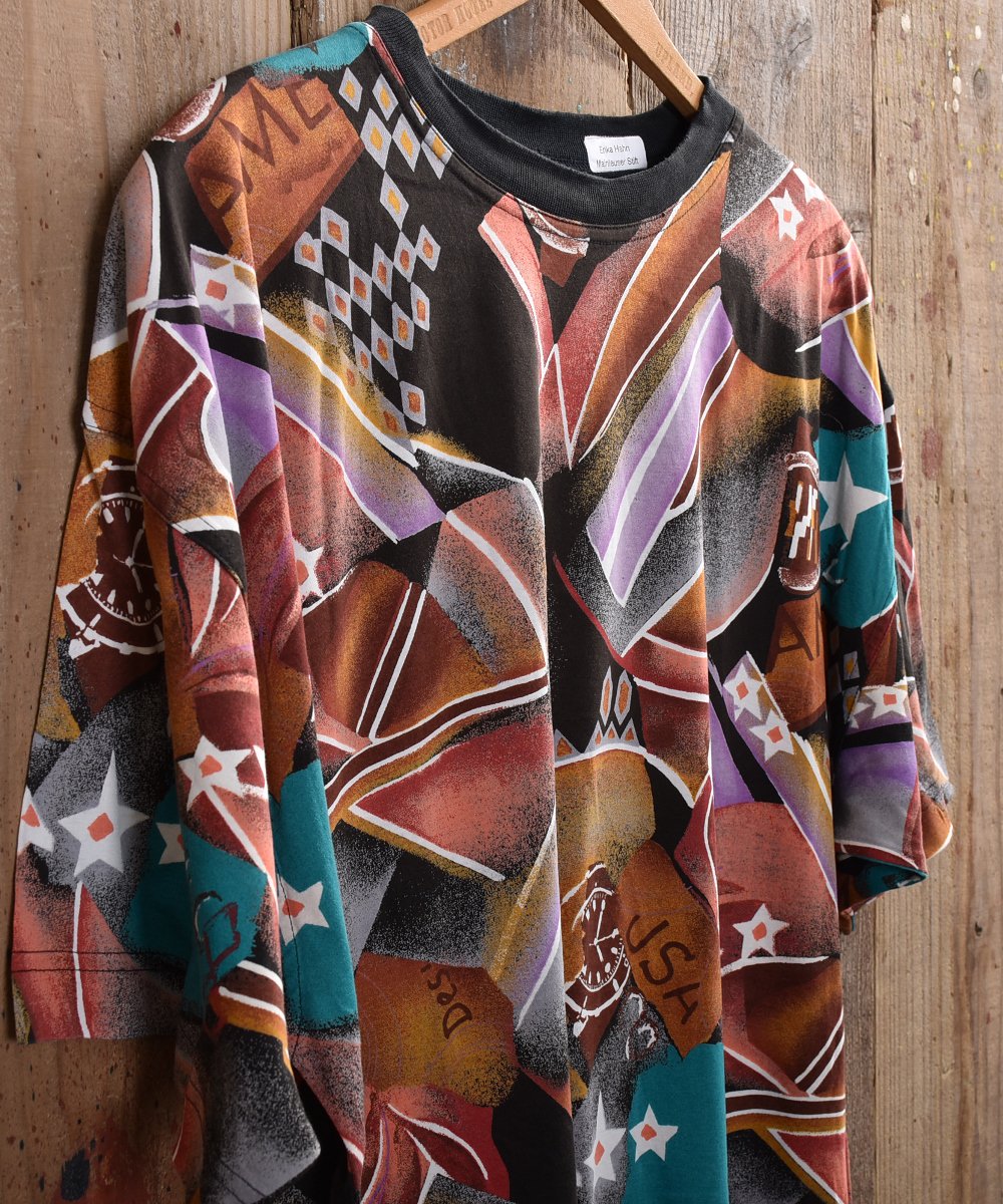 Crazy pattern Print T Shirt 쥤ѥT ֥饦ϥͥ