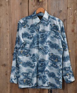 70's pattern Shirt ץȥġ15-M-15 1/2 Υͥå 岰졼ץե롼 ࡼ