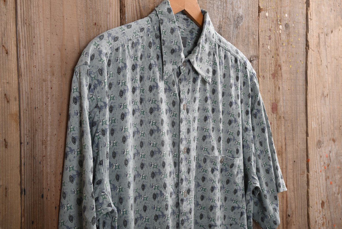 Small mark pattern silk Shirt  륯ĥͥ