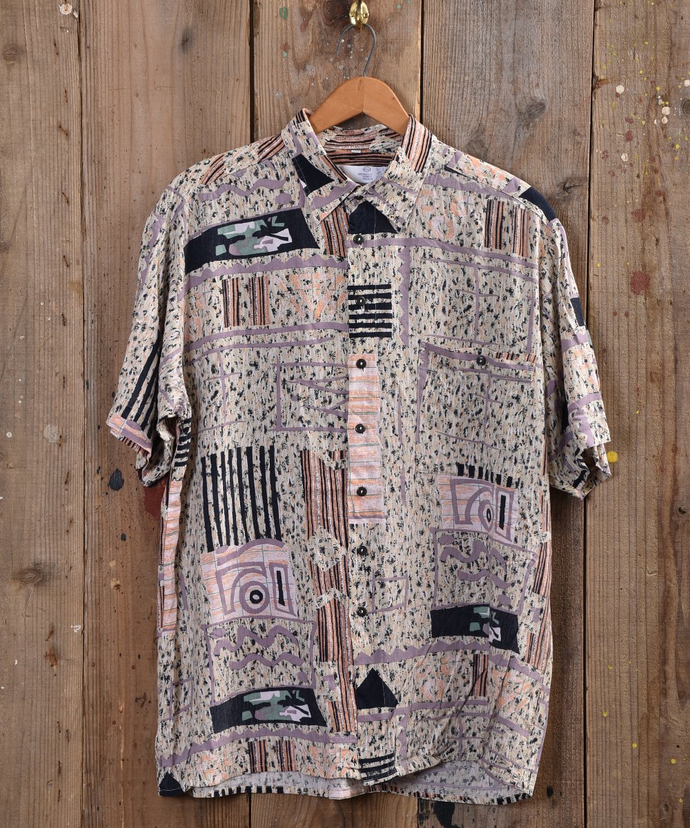  Multi pattern viscose Shirt  ӥ ѡץ  ͥå  岰졼ץե롼 ࡼ