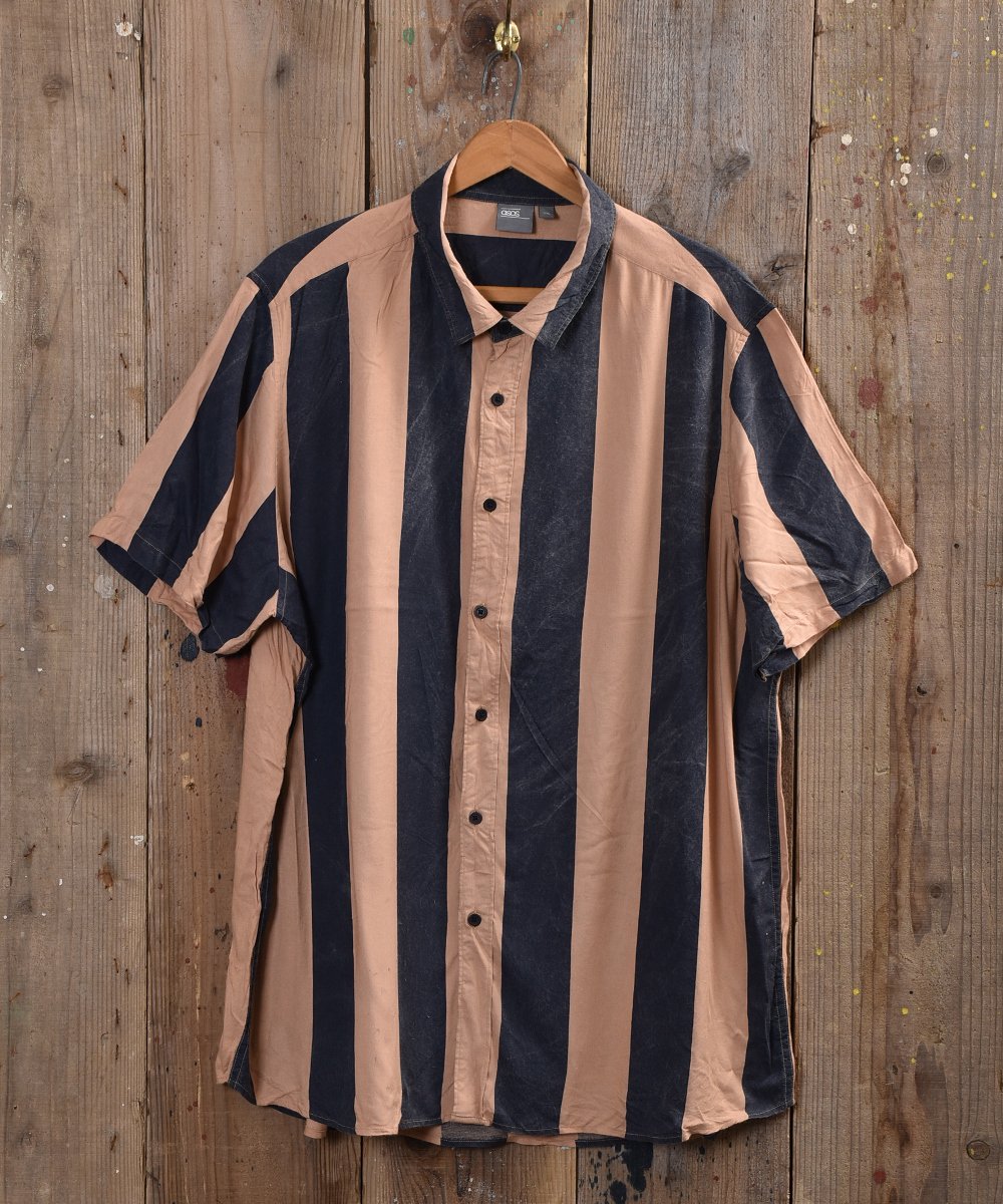  stripe pattern viscose Shirt  ȥ饤ץӥ 󥸷  ͥå  岰졼ץե롼 ࡼ