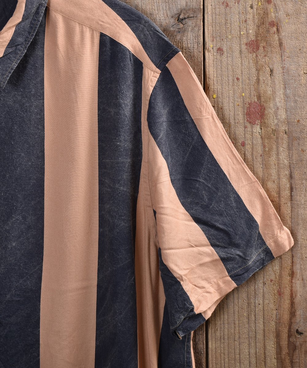 stripe pattern viscose Shirt  ȥ饤ץӥ 󥸷ϥͥ
