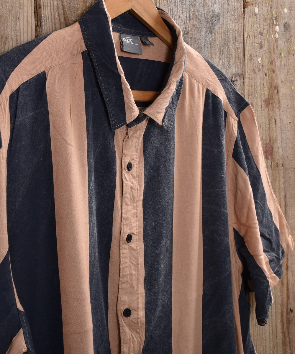 stripe pattern viscose Shirt ｜ ストライプビスコースシャツ 