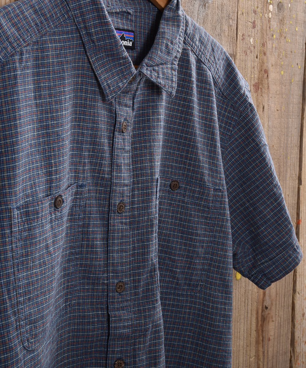 Patagonia” checked pattern hemp blended Shirt ｜パタゴニア