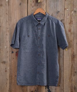 Patagonia checked pattern hemp blended Shirt åѥ˥ å إ׺ Υͥå 岰졼ץե롼 ࡼ