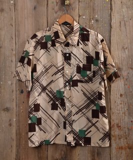 Abstract Pattern Short Shirt Ⱦµ ١ Υͥå 岰졼ץե롼 ࡼ