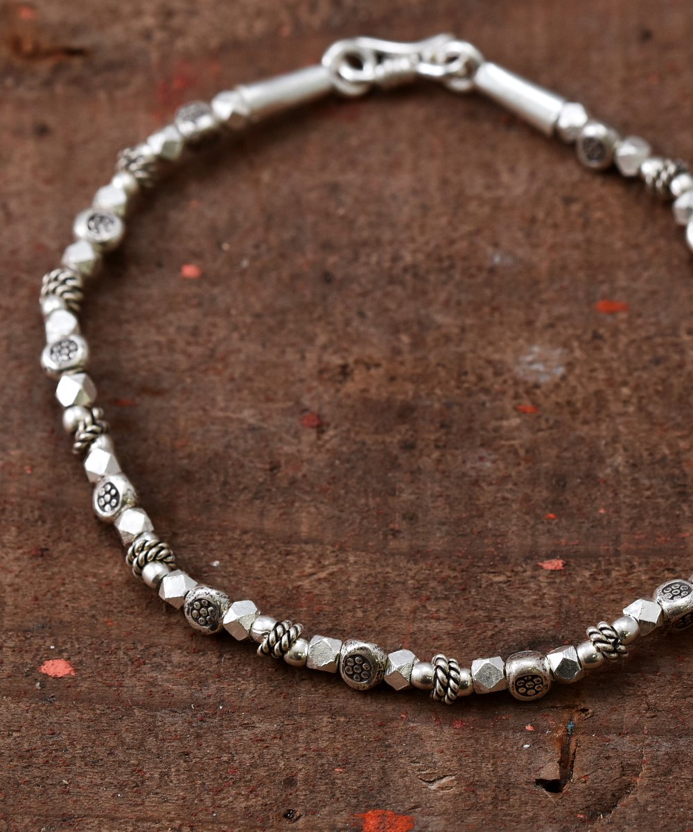 Silver Bracelet KRN Beads | 民族柄シルバービーズブレスレット