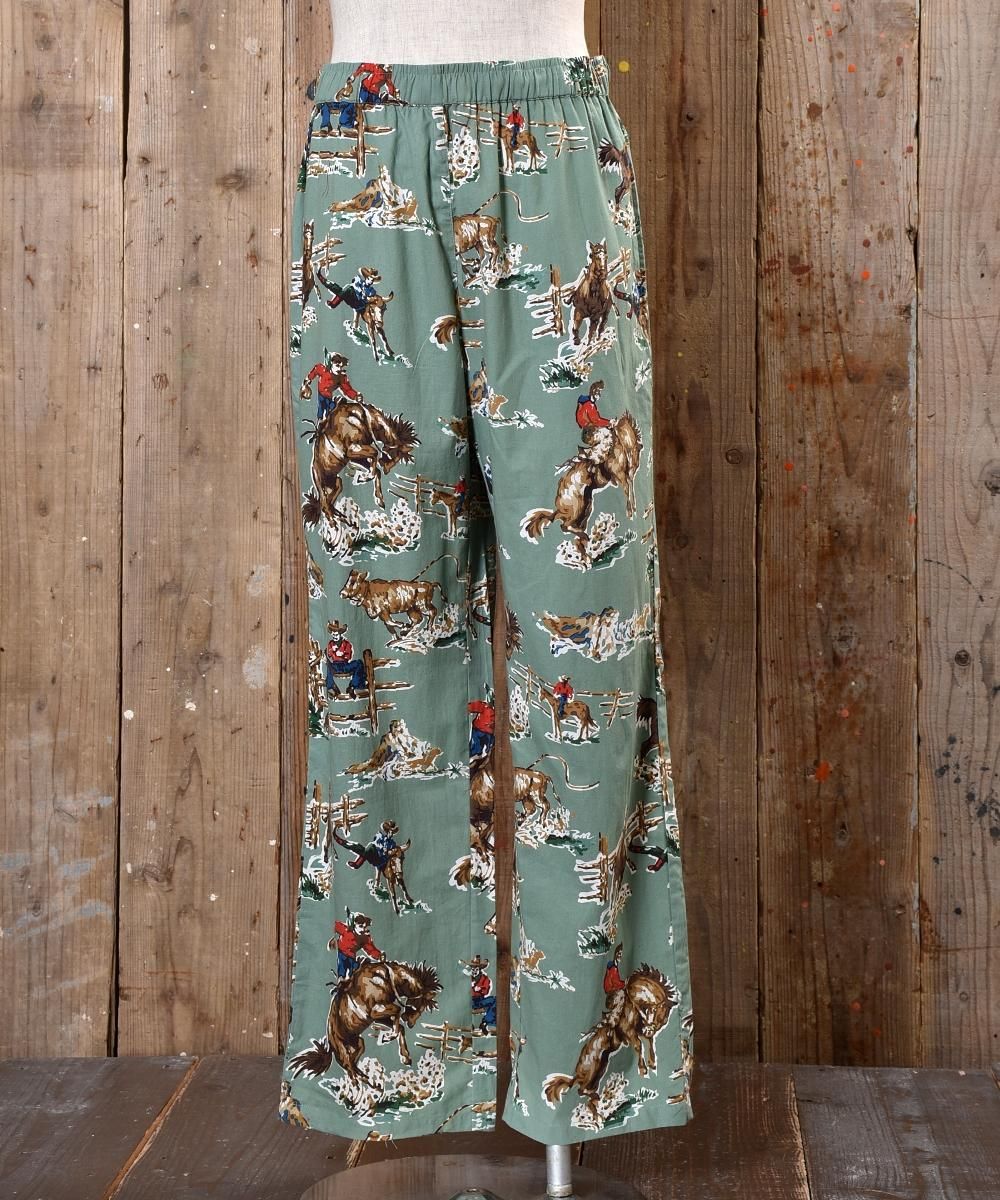 Cowboy Pajamas Pants カウボーイ総柄パジャマパンツ 古着のネット通販サイト 古着屋グレープフルーツムーン Grapefruitmoon Onlineshop ヴィンテージアイテム レトロファッション