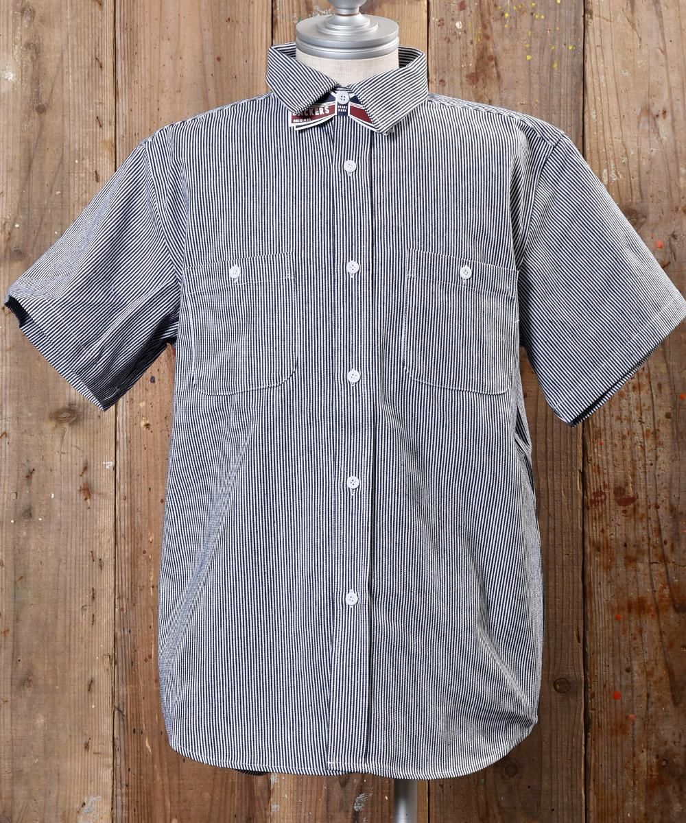 Hickory Stripe Short Sleeve Shirt ヒッコリーストライプ半袖シャツ 古着のネット通販サイト 古着屋グレープフルーツムーン Grapefruitmoon Onlineshop ヴィンテージアイテム レトロファッション Hickory Stripe Short Sleeve Shirt ヒッコリーストライプ半袖シャツ 古着のネット通販サイト 古着屋グレープフルーツムーン Grapefruitmoon Onlineshop ヴィンテージアイテム レトロファッション