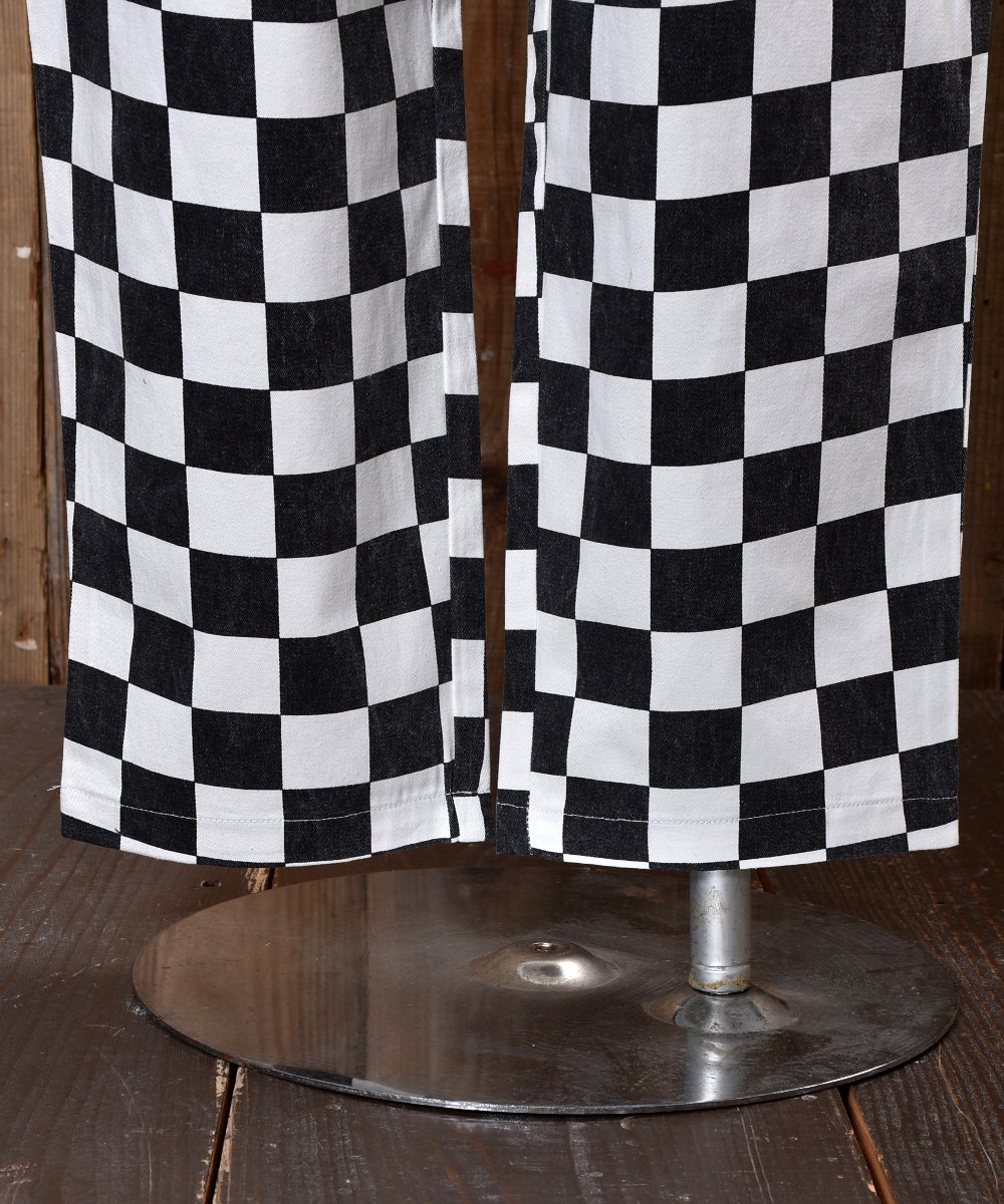 Checker Flag Pattern Easy Pants チェッカーフラッグ柄イージーパンツ 古着のネット通販サイト 古着屋グレープフルーツムーン Grapefruitmoon Onlineshop ヴィンテージアイテム レトロファッション