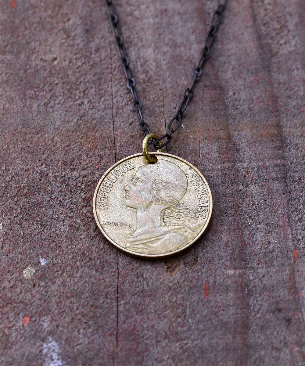 World Coin Necklace｜海外コインネックレス フランス ゴールド - 古着