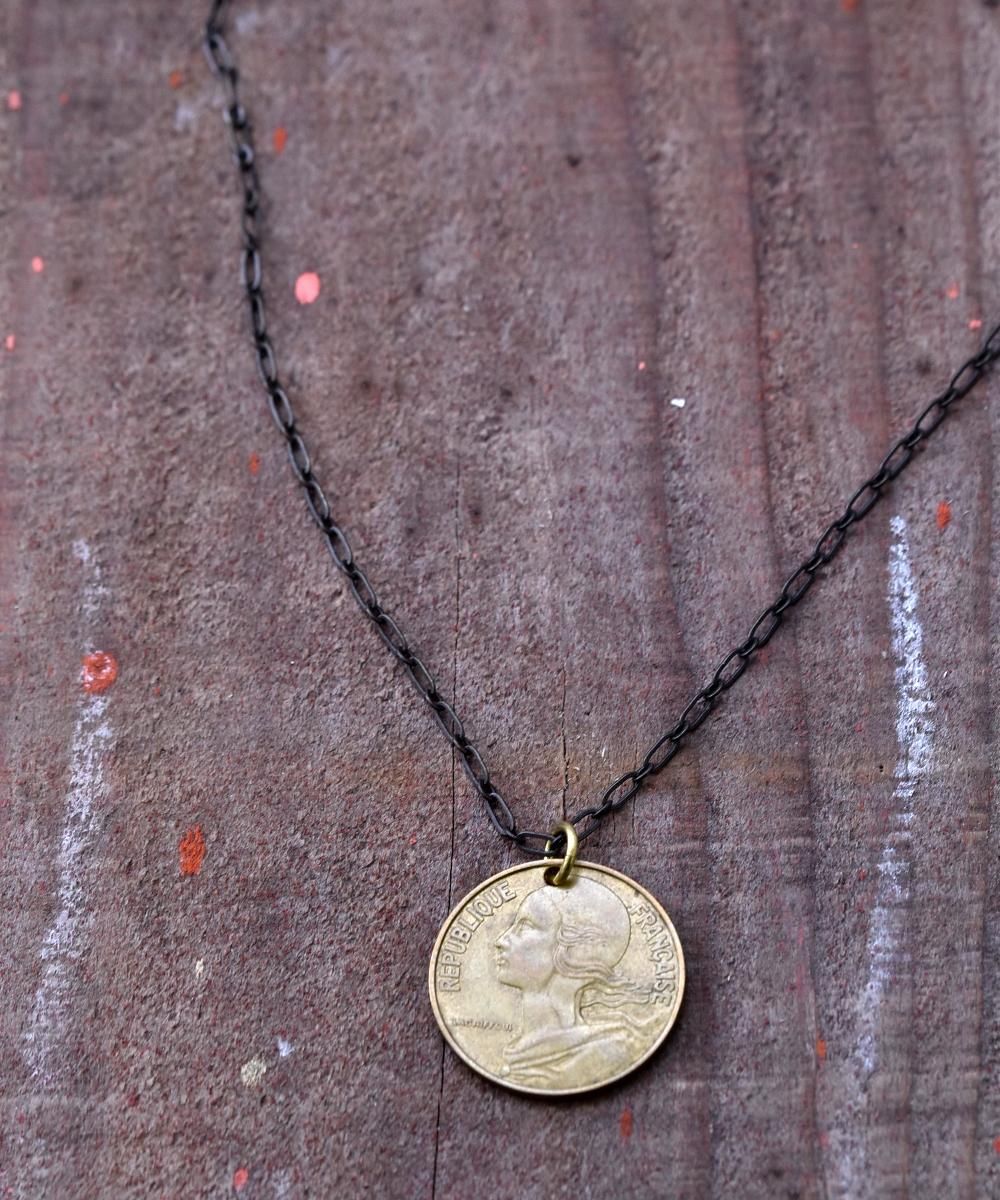 World Coin Necklace｜海外コインネックレス フランス ゴールド - 古着