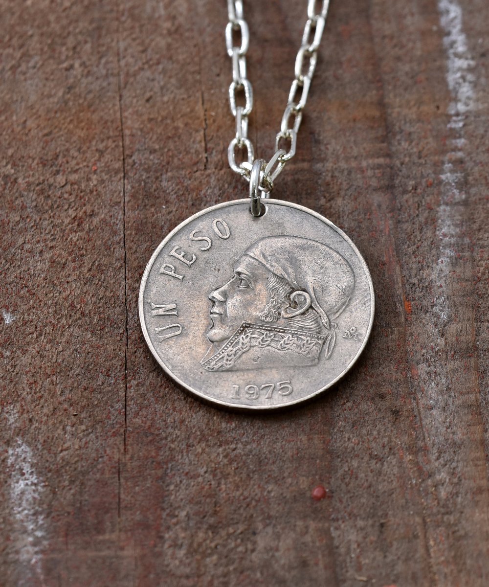 World Coin Necklace｜海外コインネックレス メキシコ 1peso シルバー ...