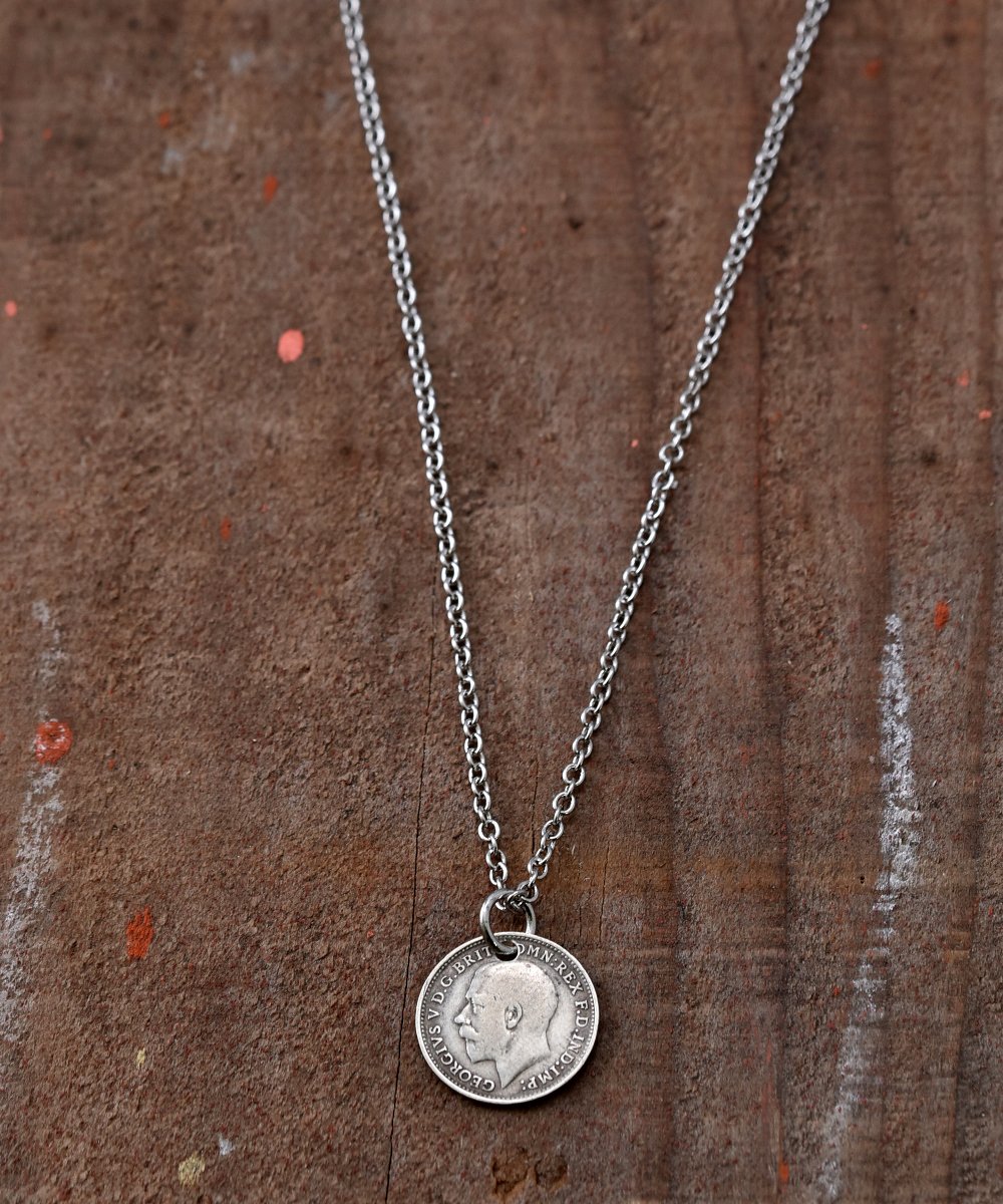 World Coin Necklace｜海外コインネックレス イギリス シルバー - 古着
