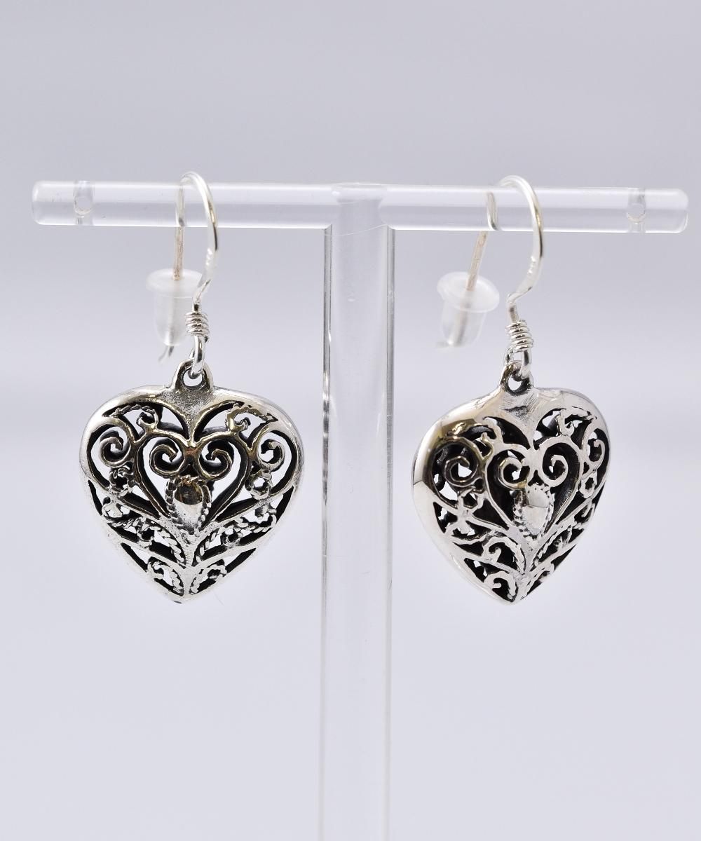 Silver Pierce Heart Openwork |透かし彫りハートモチーフ ピアス ...