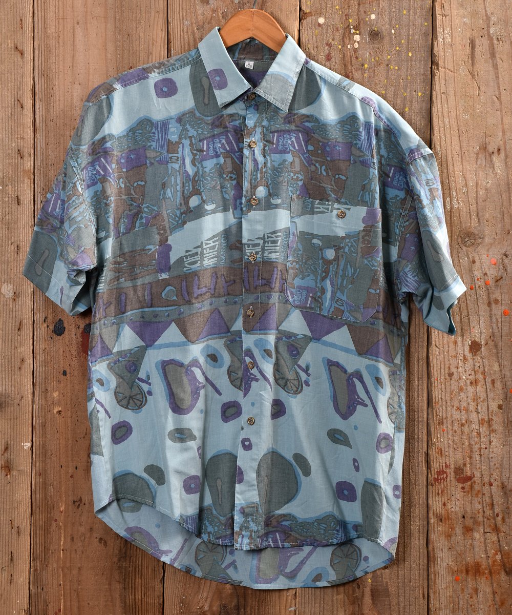  Multi pattern like in See Short sleeve Shirt Ⱦµġ֥롼  ͥå  岰졼ץե롼 ࡼ