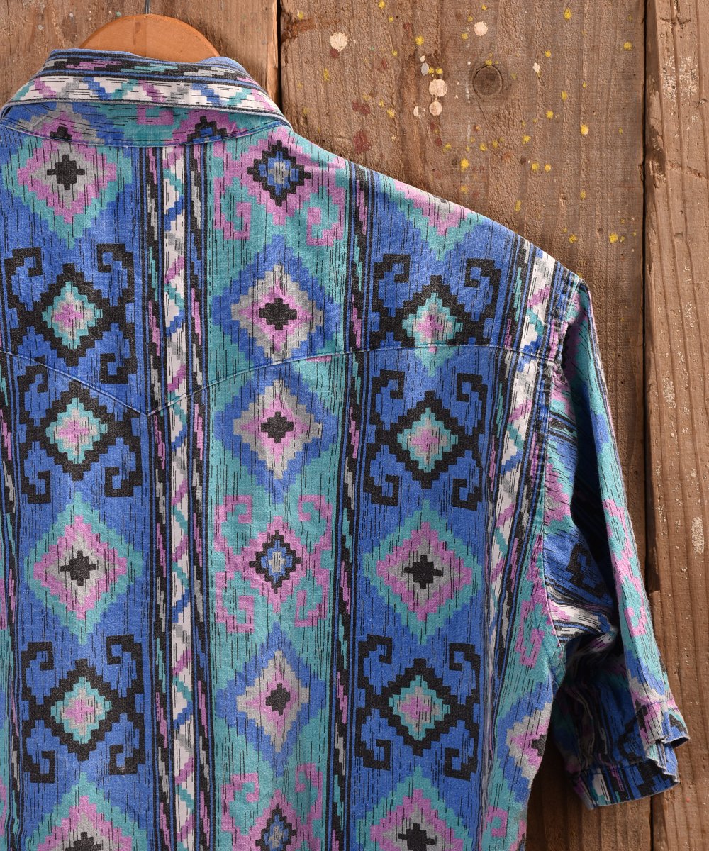 Native multi pattern  Short sleeve Western Shirt åͥƥ 󥷥ġ֥롼ϥͥ