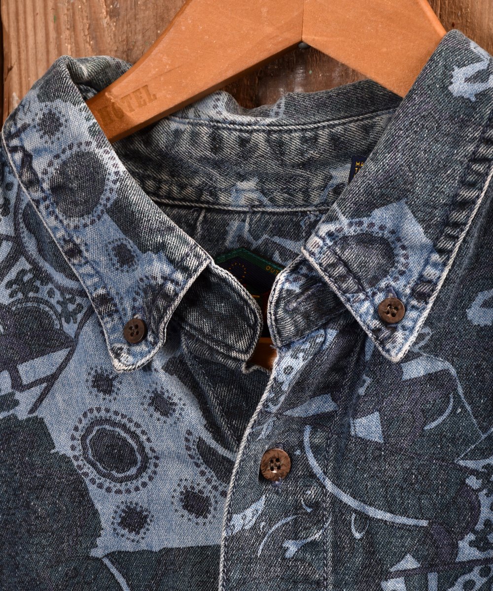 Multi pattern long sleeve Shirt  ֥롼ϥͥ