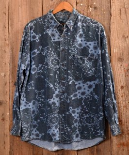 Multi pattern long sleeve Shirt  ֥롼 Υͥå 岰졼ץե롼 ࡼ