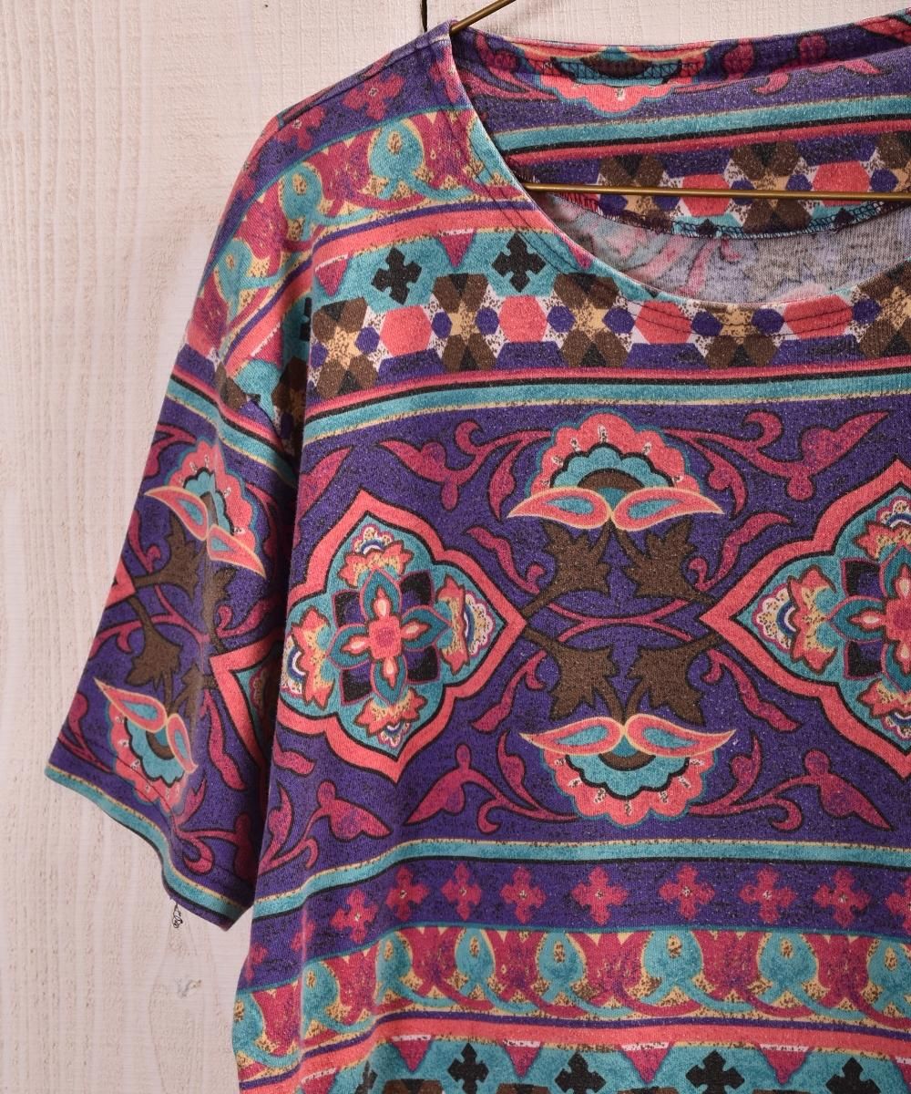 ethnic multi pattern T Shirt å˥åTĥͥ