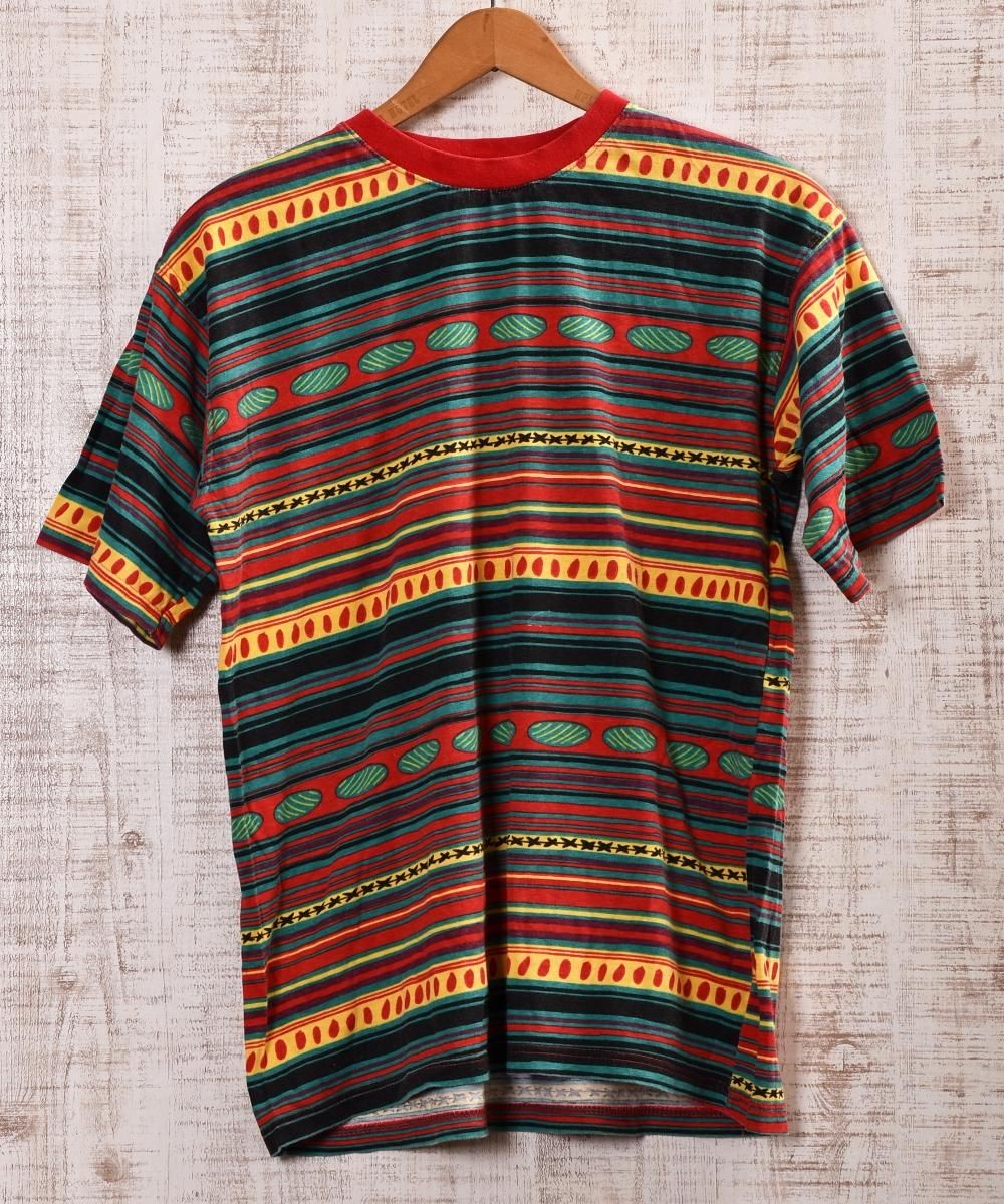 African Ethnic Pattern T Shirt アフリカ民族風 総柄tシャツ 古着のネット通販サイト 古着屋グレープフルーツムーン Grapefruitmoon Onlineshop ヴィンテージアイテム レトロファッション