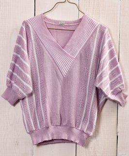 Short Sleeve Sweater Glitter colorȾµ ꥫ顼 Υͥå 岰졼ץե롼 ࡼ