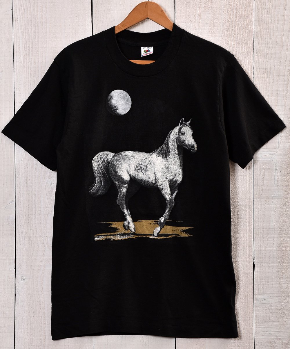  Made in USA FRUIT OF THE ROOM Horse Moon Print T Shirtá֥ե롼ĥ֥롼ץۡࡼ ץTġꥫ  ͥå  岰졼ץե롼 ࡼ