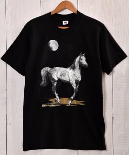 Made in USA FRUIT OF THE ROOM Horse Moon Print T Shirtá֥ե롼ĥ֥롼ץۡࡼ ץTġꥫ Υͥå 岰졼ץե롼 ࡼ