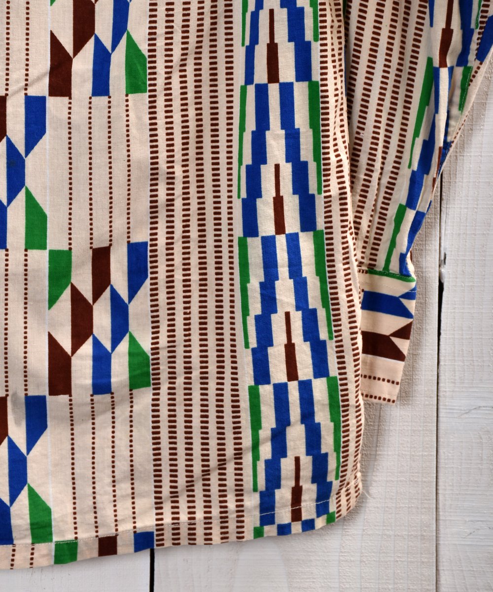 African Geometric Pattern Long Sleeve Shirts｜アフリカ幾何学