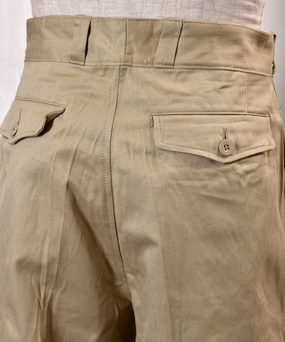 60's M52 French Army Chino Shorts｜60年代フランス軍 ミリタリーチノショーツ M52 サイズ5 -  古着のネット通販サイト 古着屋グレープフルーツムーン(Grapefruitmoon)Onlineshop ヴィンテージアイテム・レトロファッション