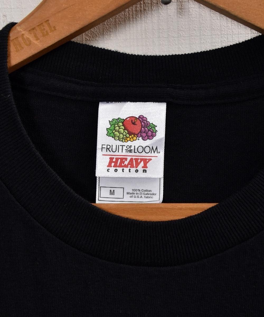 USA Fabric "FRUIT OF THE LOOM" Black T Shirt  アメリカ製コットン