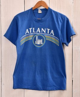 古着Made in USA ”Velva Sheen” Print T Shirt | アメリカ製 プリントTシャツ　ブルー系 古着のネット通販 古着屋グレープフルーツムーン