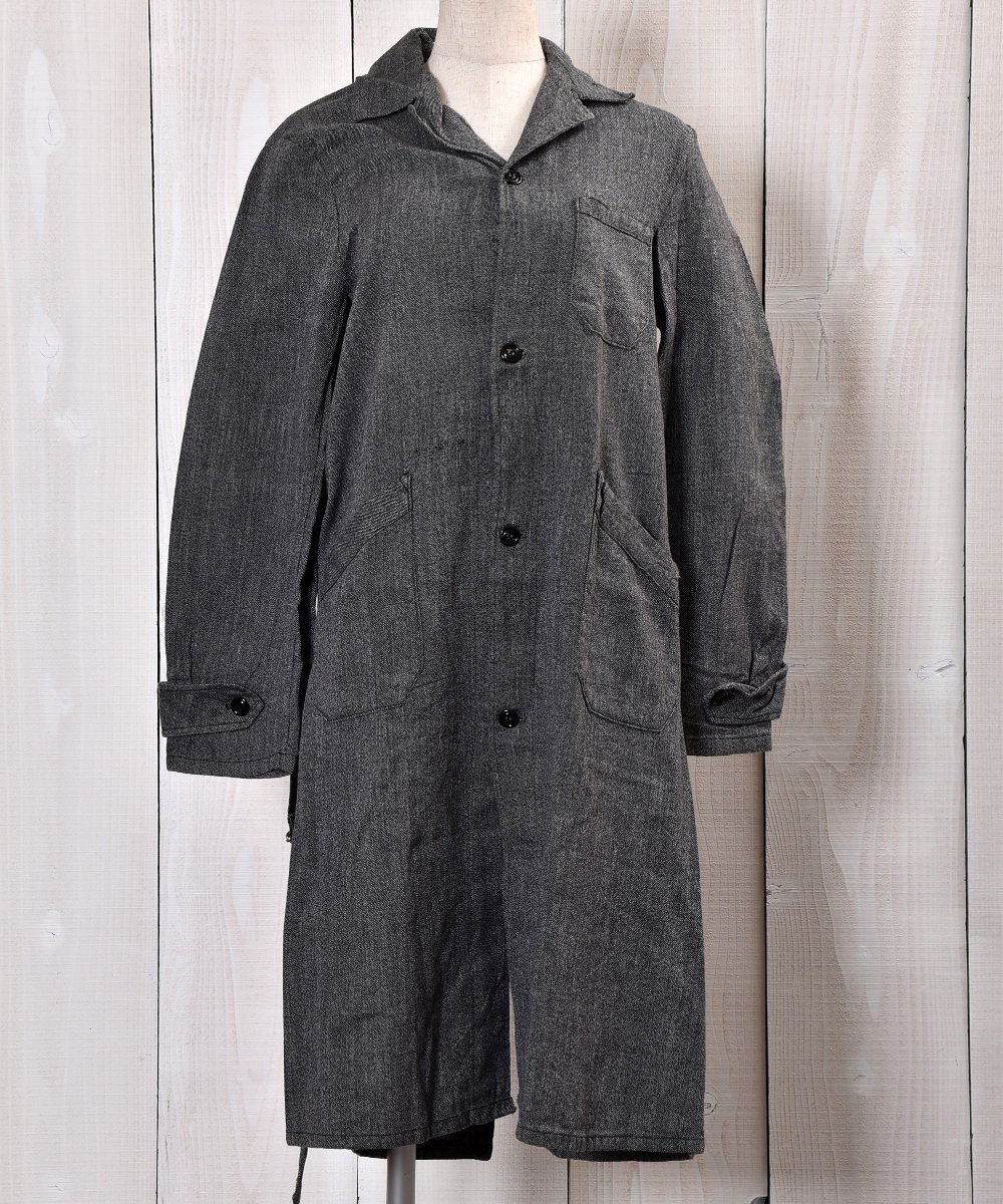 50's～60'sEURO Vintage Black Chambray Atelier Coat｜ユーロ 