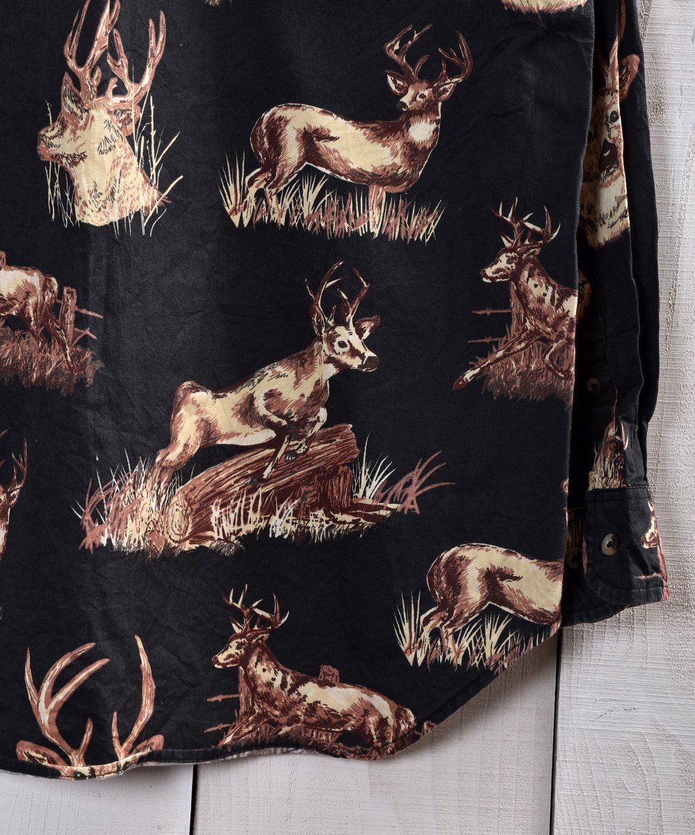 OUTDOOR LIFE Deer Pattern Long Sleeve Shirtá֥ȥɥ饤ա׼ ġ֥åͥ