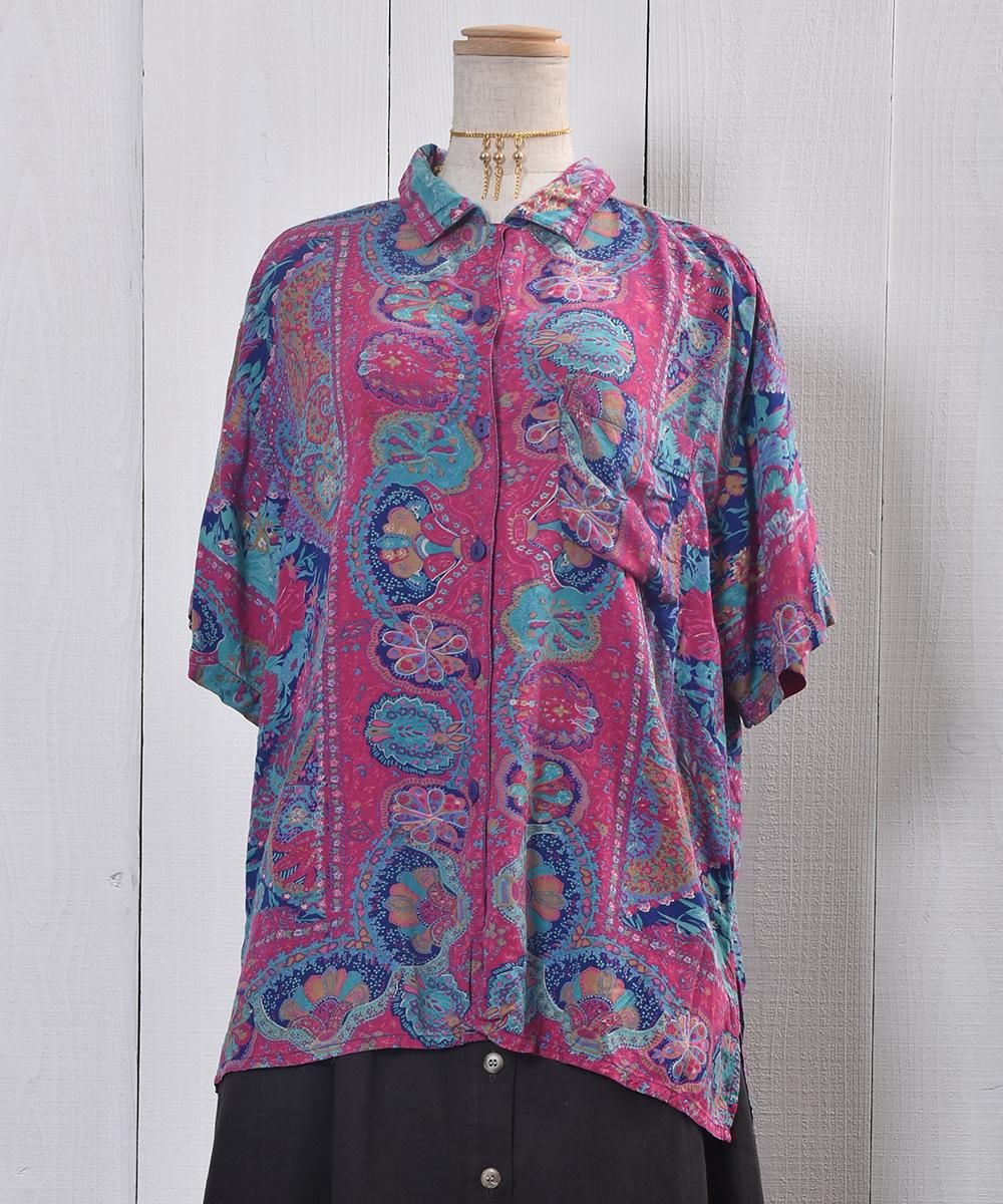 45r花柄andペイズリー半袖シャツ Paisley ＆ Flower Multi Pattern Short Sleeve Shirt