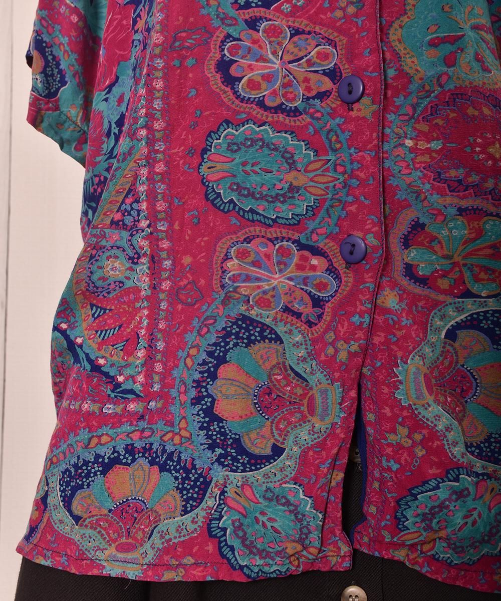 Paisley ＆ Flower Multi Pattern Short Sleeve Shirt
