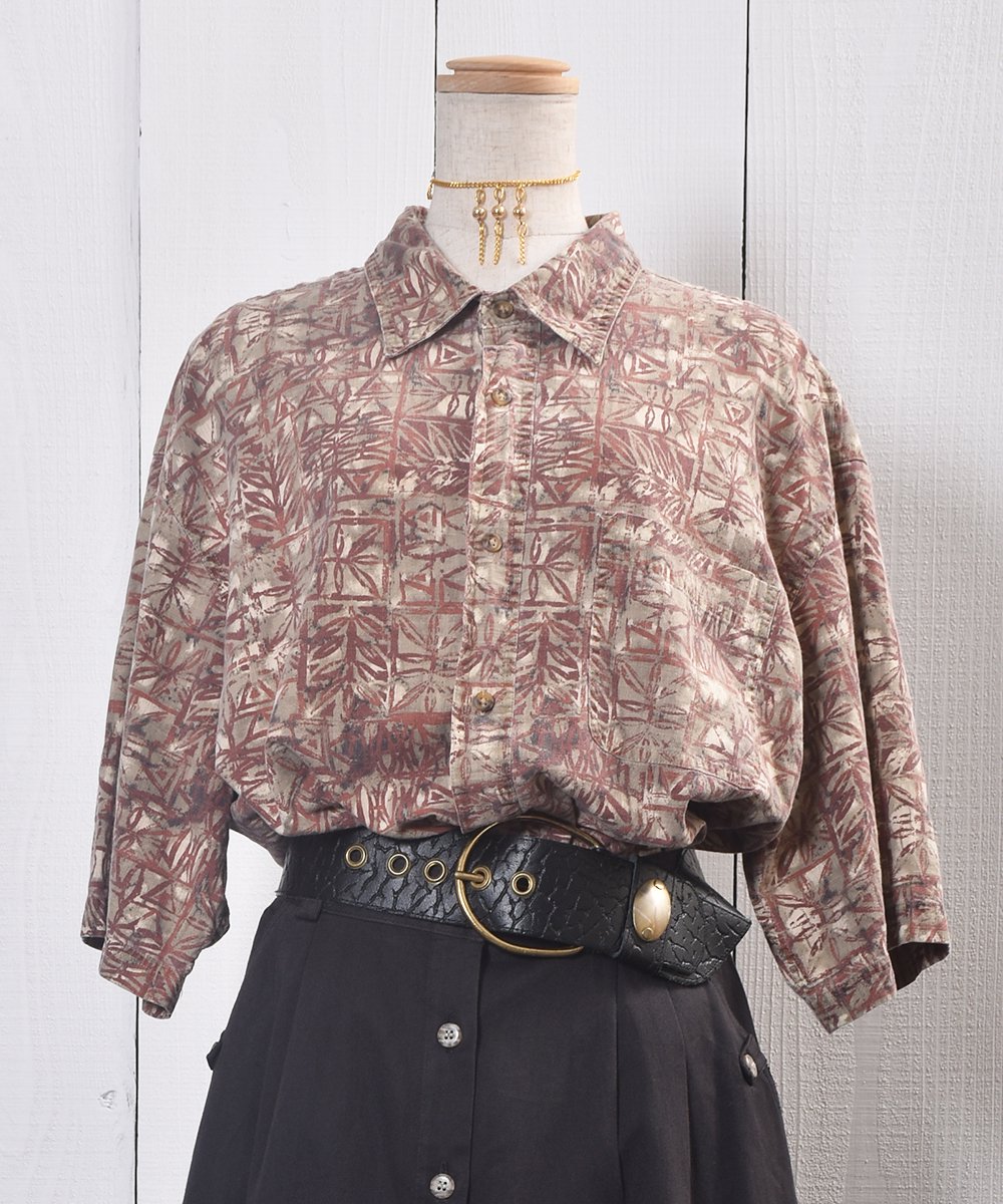  COVINGTON Multi Pattern Short Sleeve Cotton Shirt åȥȾµ  ͥå  岰졼ץե롼 ࡼ