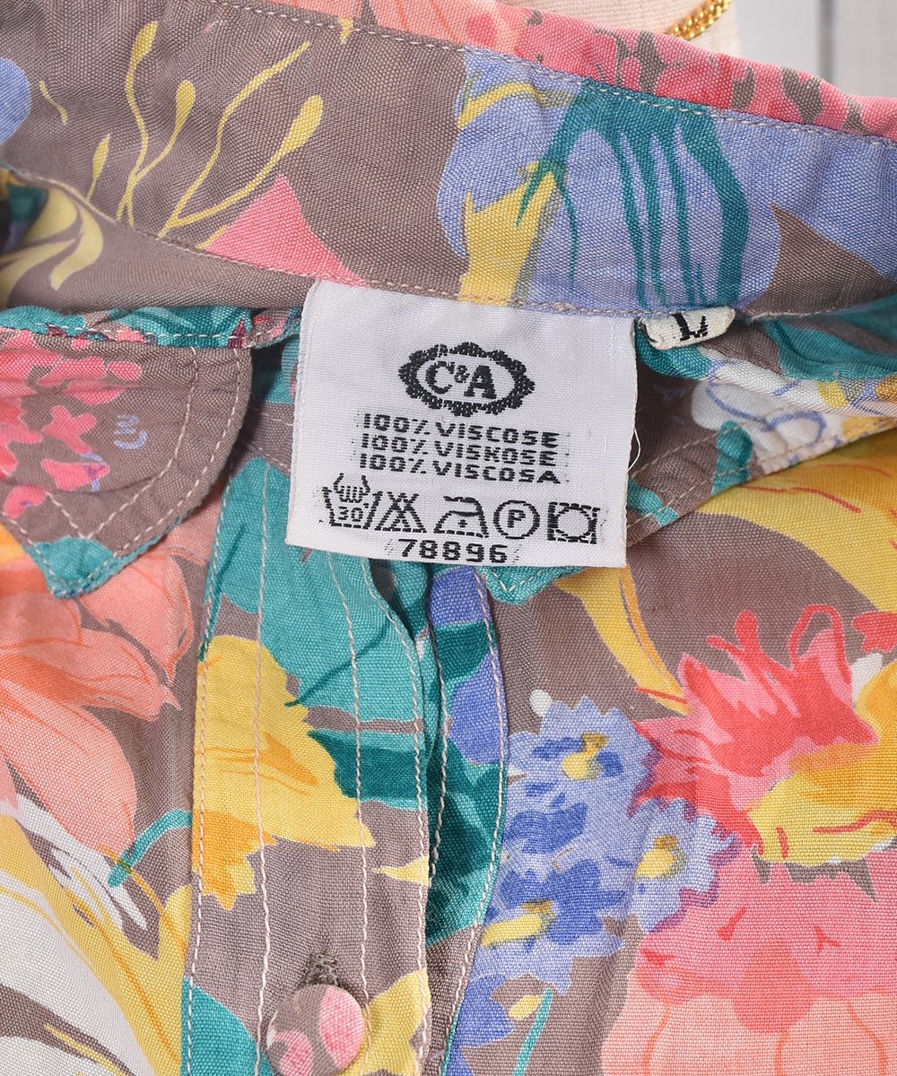 Made in Europe Flower Multi Pattern Short Sleeve Shirtå衼å եѥ Ⱦµĥͥ