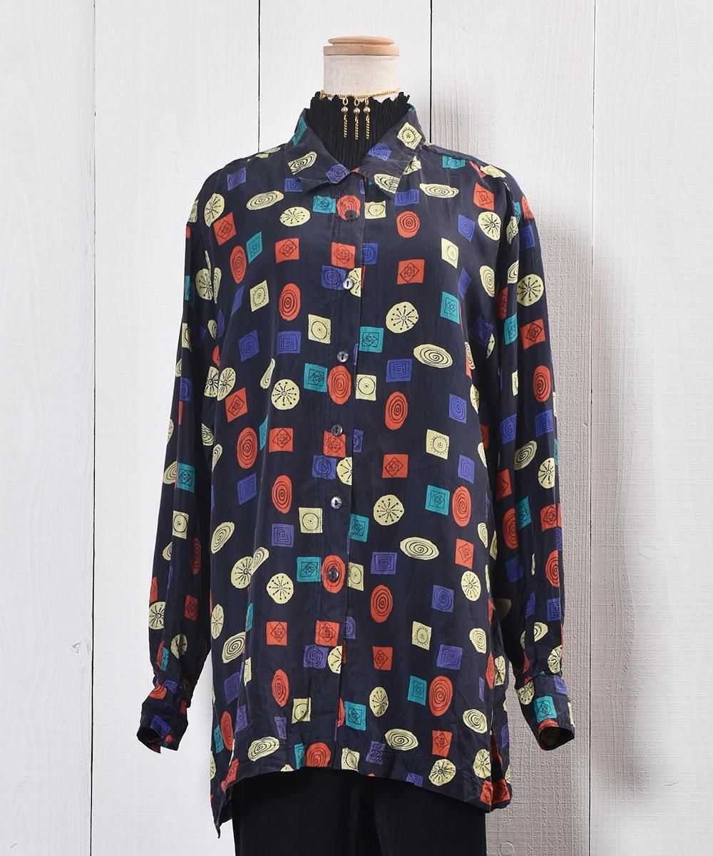 Galaxy like Multi Pattern Shirt|銀河風プリント総柄シルク Galaxy like Multi Pattern Shirt|銀河風プリント総柄シルク