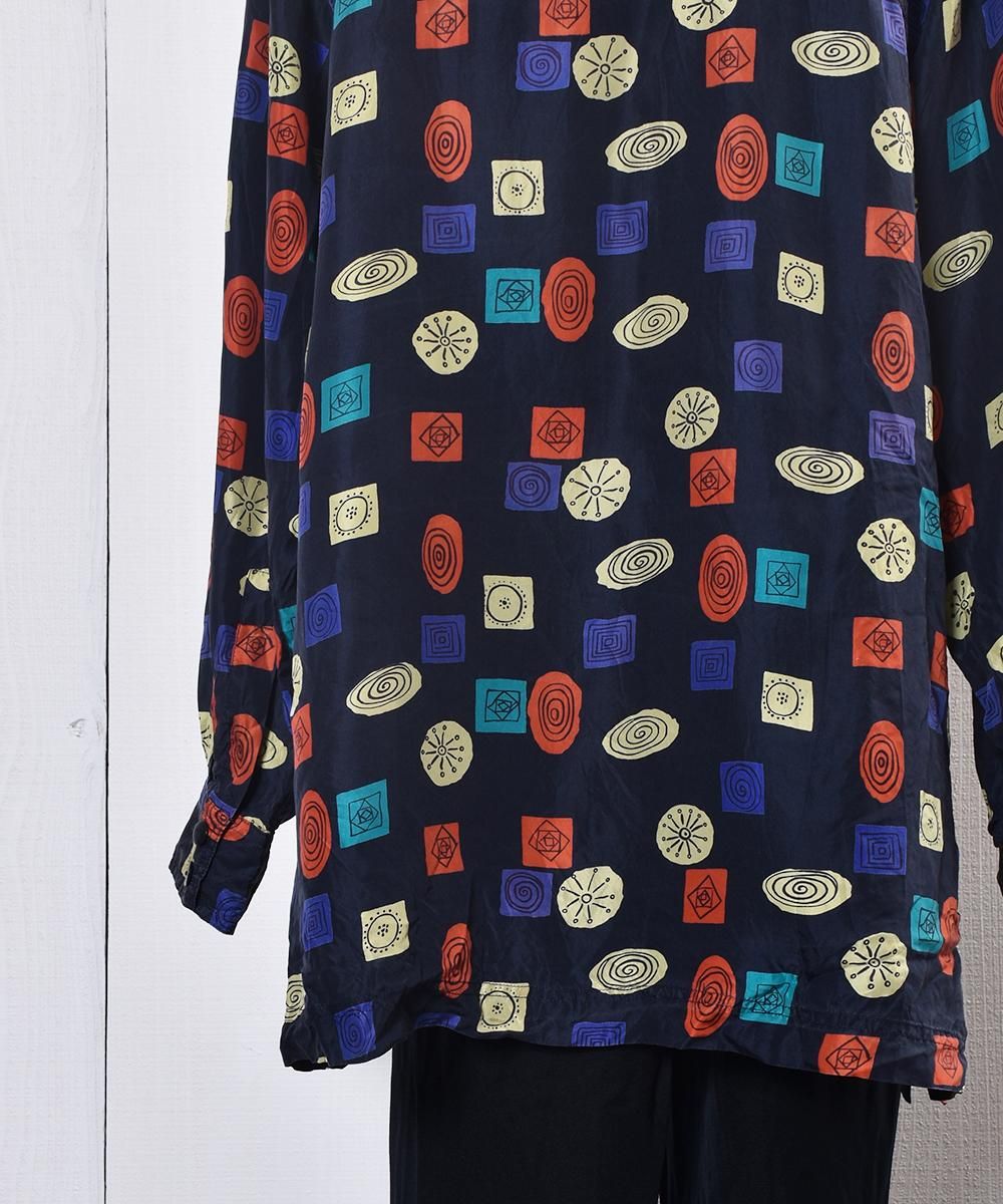 Galaxy like Multi Pattern Shirt|銀河風プリント総柄シルク Galaxy like Multi Pattern Shirt|銀河風プリント総柄シルク