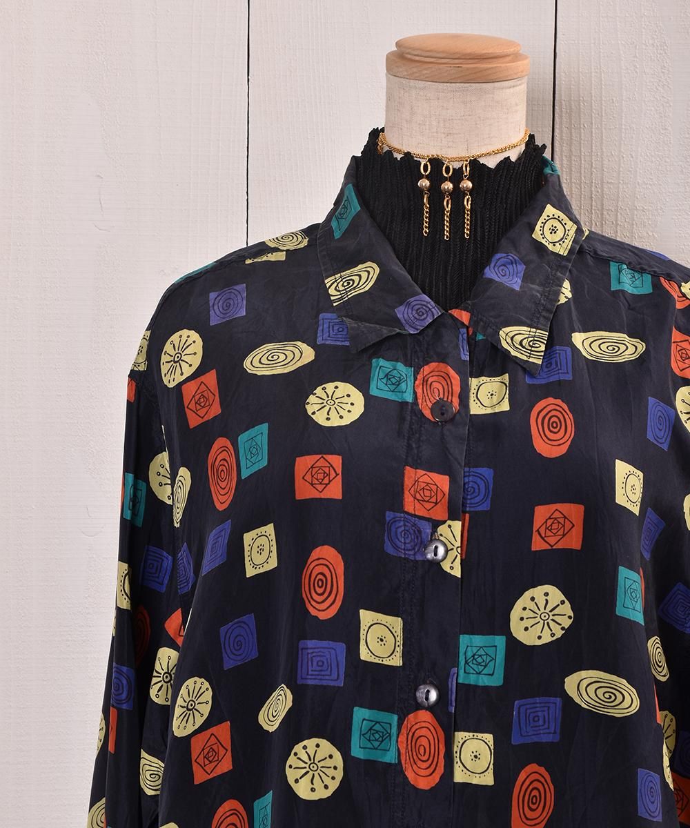 Galaxy like Multi Pattern Shirt|銀河風プリント総柄シルク Galaxy like Multi Pattern Shirt|銀河風プリント総柄シルク