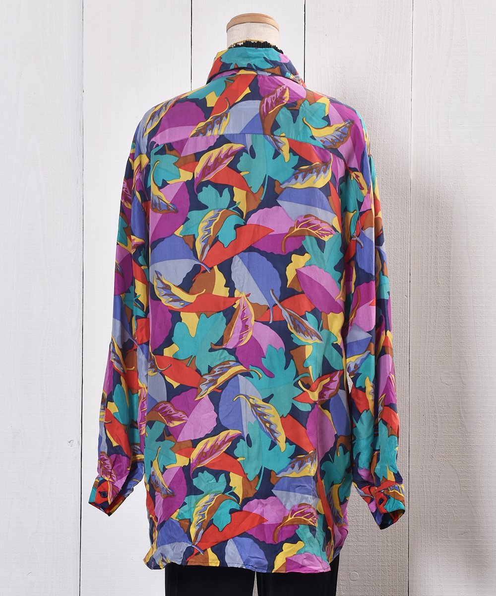 Colorful Leaf Multi Pattern Shirt｜カラフルな葉っぱプリント総柄