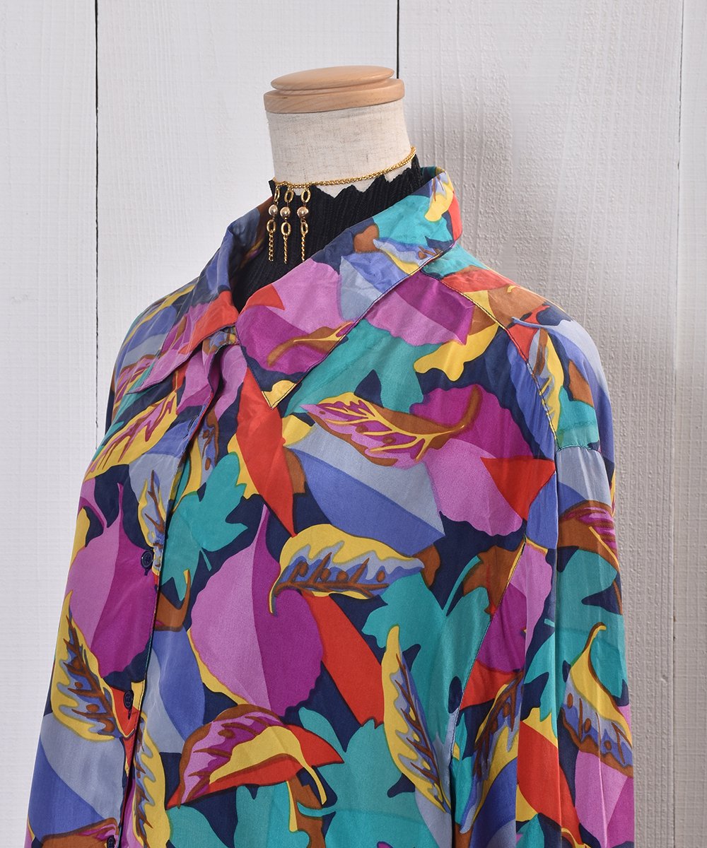 Colorful Leaf Multi Pattern Shirt｜カラフルな葉っぱプリント総柄 