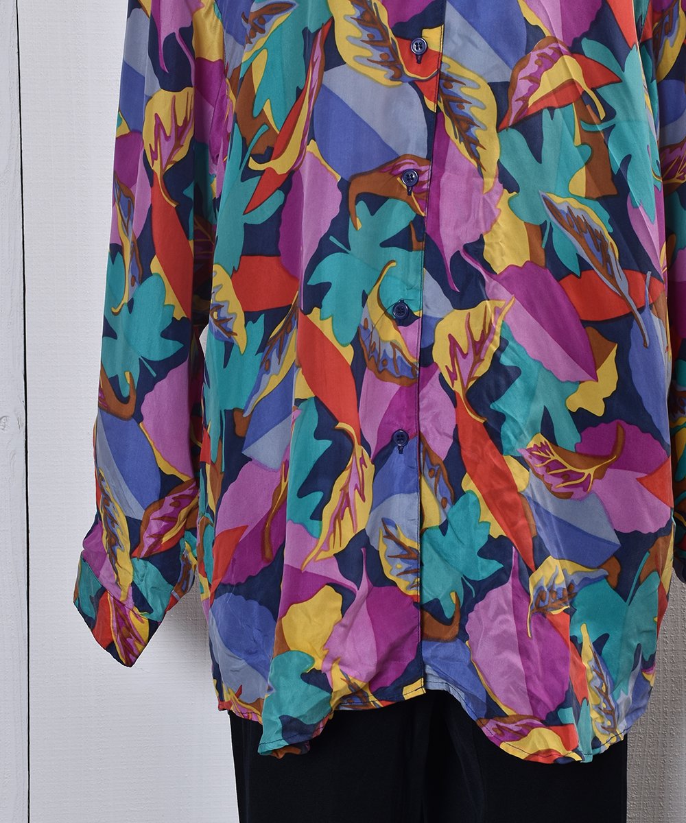 Colorful Leaf Multi Pattern Shirt｜カラフルな葉っぱプリント総柄 