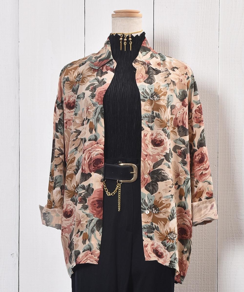 Rose Multi Pattern Silk Shirt｜バラ総柄シルクシャツ ベージュ系 ...